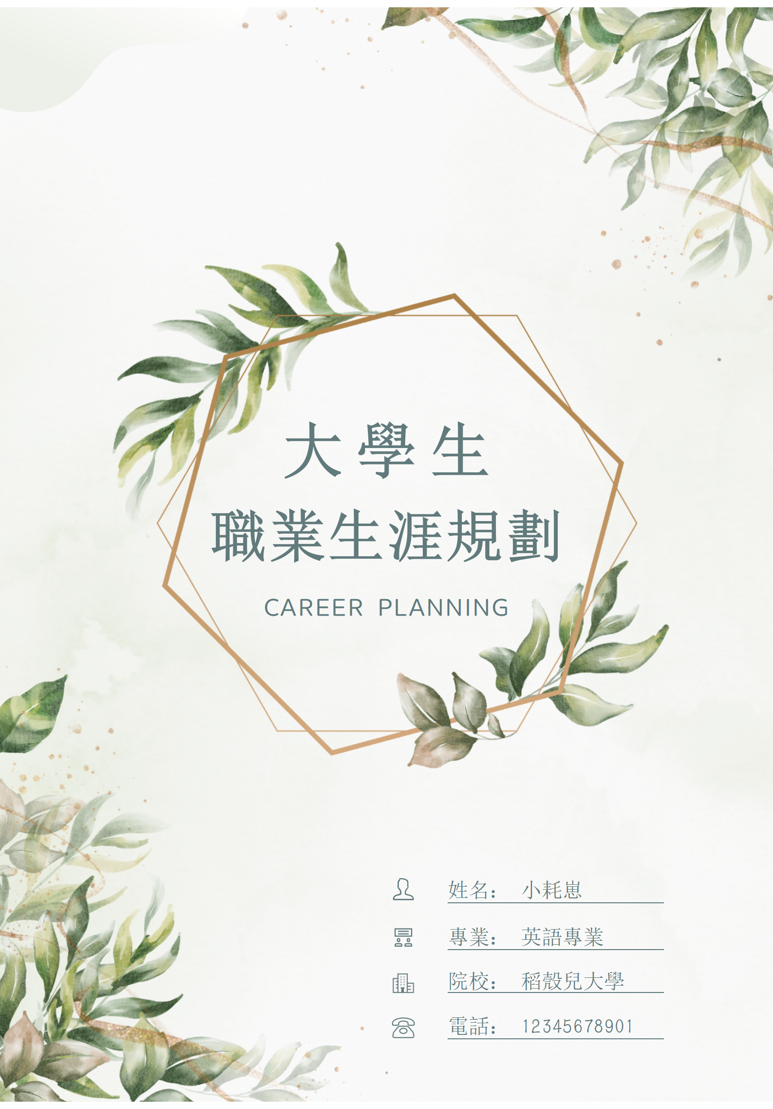 英語專業大學生職業生涯規劃書